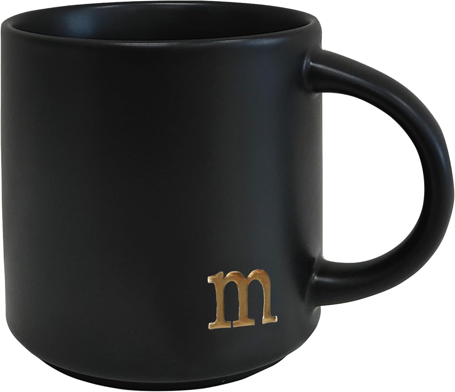 Golden Monogram Black Ceramic Coffee Mug 15 oz