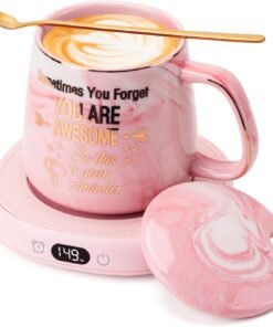 Electric Mug Warmer and Mug Set for Desk