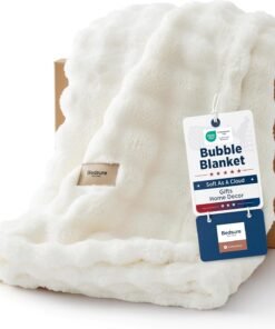 Soft Off-White Cloud Bubble Blanket Throw