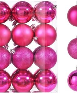 Mini Rose Red 24ct Christmas Ornaments