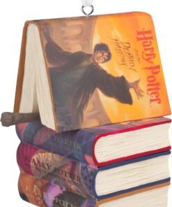 Hallmark Harry Potter Stacked Books with Wand Ornament