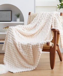 Soft Beige Turtle Shell Fleece Throw Blanket