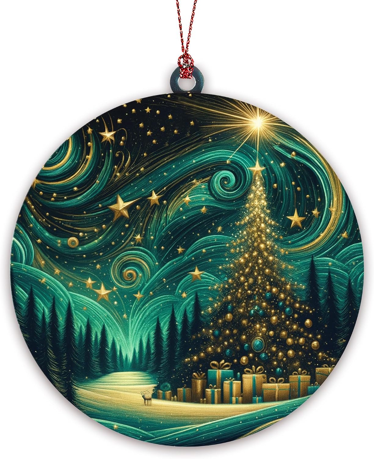 Starry Night Northern Lights Christmas Ornaments