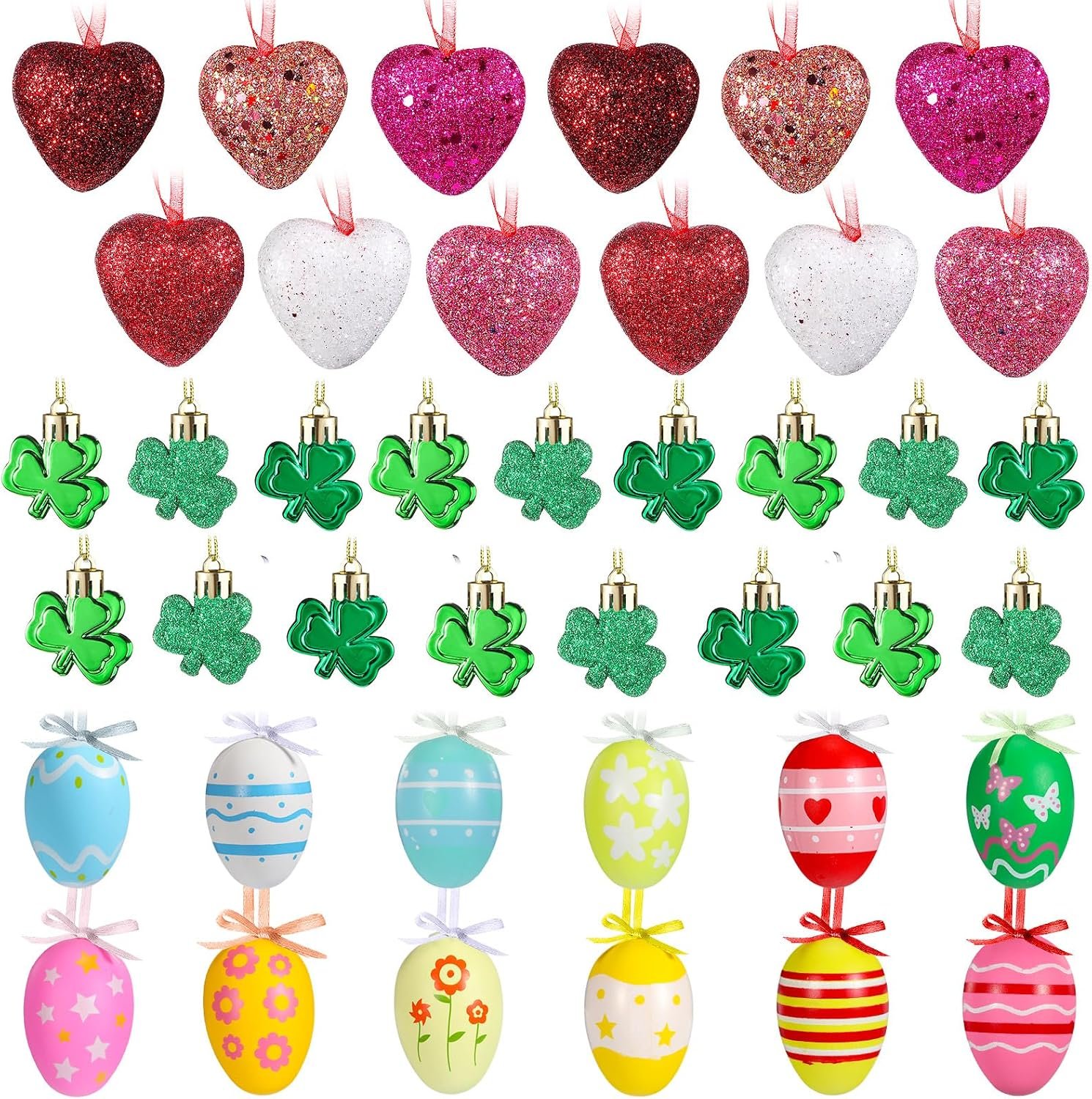 Jutom 54 Heart Tree Ornaments for Holidays