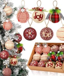 Rustic Christmas Tree Ornaments 12 Pack Vintage Decor
