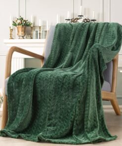 Ultra Soft Green Fleece Throw Blanket