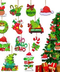 Wooden Christmas Tree Ornaments Decoration Set