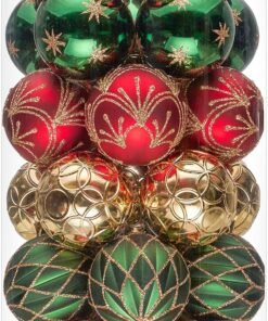 Christmas Balls Ornaments, 30ct Shatterproof Tree Decor