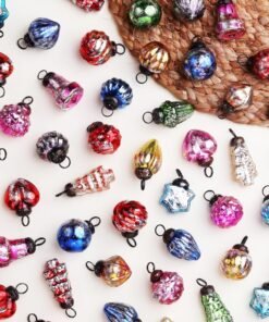 Retro Vintage Distress Glass Christmas Ornaments